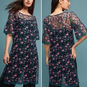 Anthropologie embroidered lace overlay